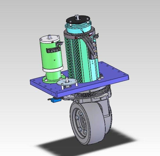 A9 AGV小车舵轮3D图纸-1